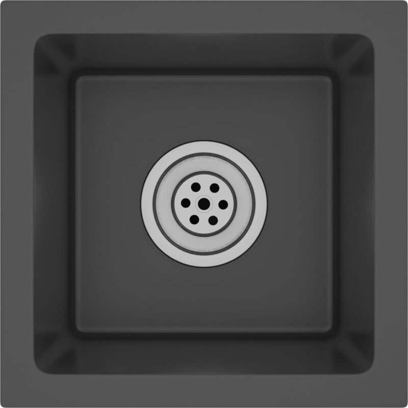 Evier de cuisine fait à la main maison intérieur lavabo de salle de bain 30 x 30 cm acier inoxydable noir