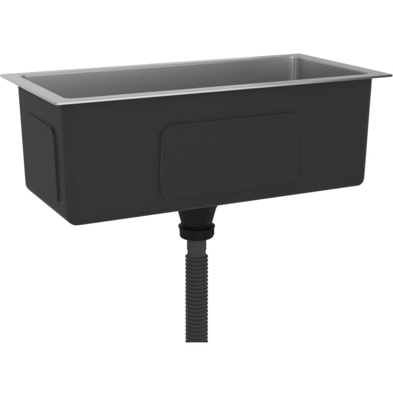 Helloshop26 - Evier de cuisine fait à la main maison intérieur lavabo de salle de bain 60 x 30 cm acier inoxydable argenté