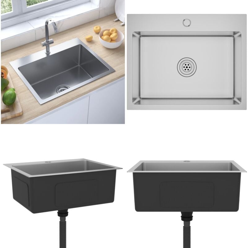 Vidaxl - vier de cuisine fait main Acier inoxydable - évier de cuisine - éviers de cuisine - Home & Living - Argent