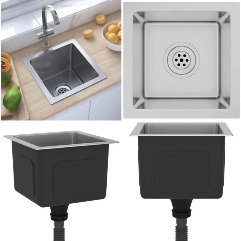 Vidaxl - vier de cuisine fait main Acier inoxydable - évier de cuisine - éviers de cuisine - Home & Living - Argent