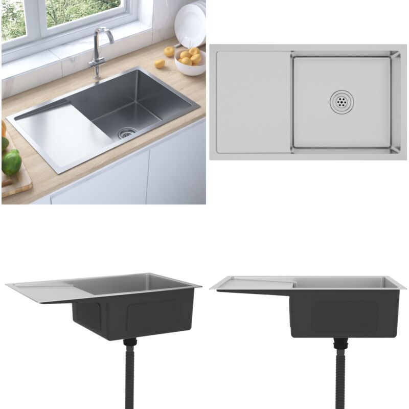 Vidaxl - vier de cuisine fait main Acier inoxydable - évier de cuisine - éviers de cuisine - Home & Living - Argent