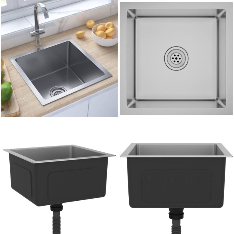 Vidaxl - vier de cuisine fait main Acier inoxydable - évier de cuisine - éviers de cuisine - Home & Living - Argent