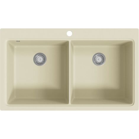 Évier de cuisine Granit Double lavabo Beige