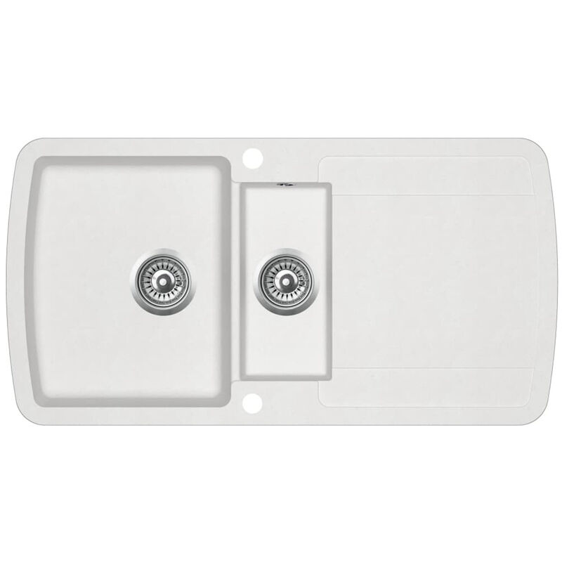 evier de cuisine Granit Double lavabo Blanc
