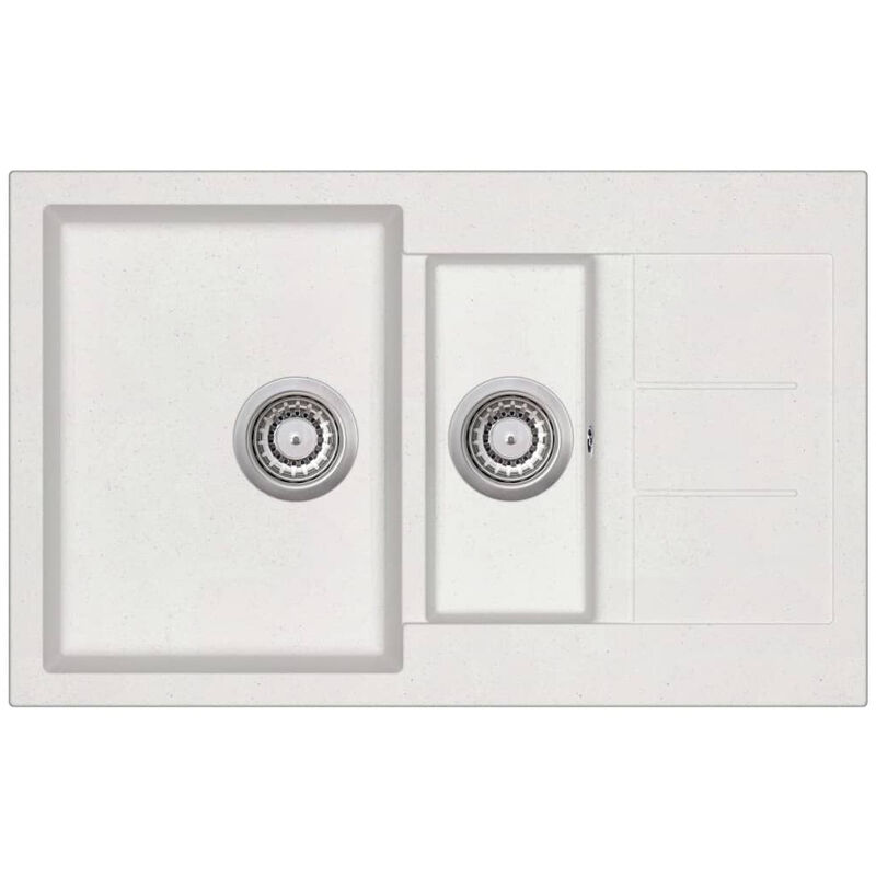 evier de cuisine Granit Double lavabo Blanc