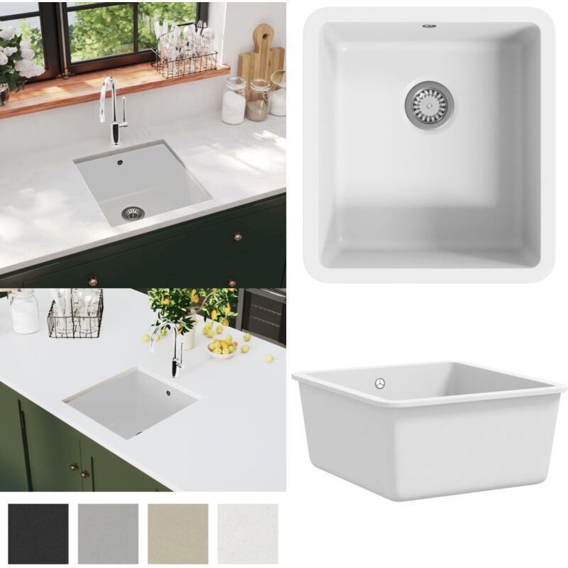 Évier de cuisine Granit Seul lavabo Blanc - évier de cuisine - éviers de cuisine - Home & Living