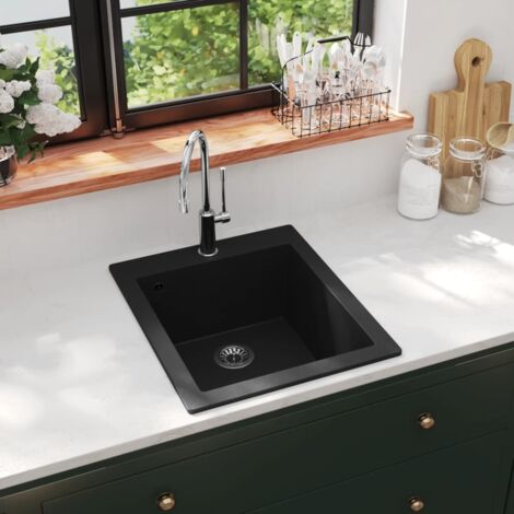 Évier de cuisine Granite Noir vidaXL