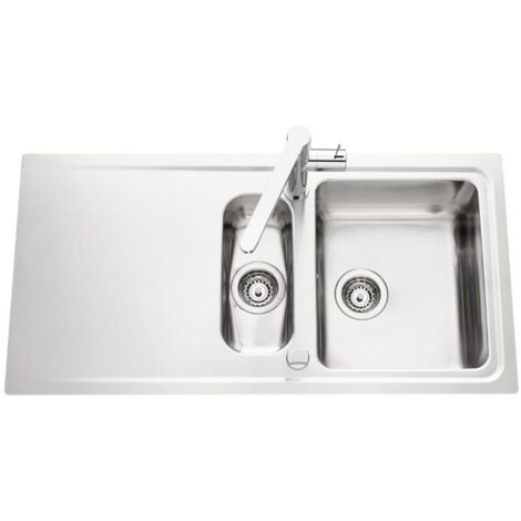 Évier de cuisine Inox lisse avec vide sauce STROMBOLI - L 1010 x l 510 x P 195 mm - sous-meuble de 80 cm