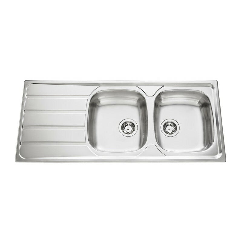 Évier de cuisine Inox lisse Montebello - L 1160 x l 500 x P 160 mm - sous-meuble 60 cm - Aquatop