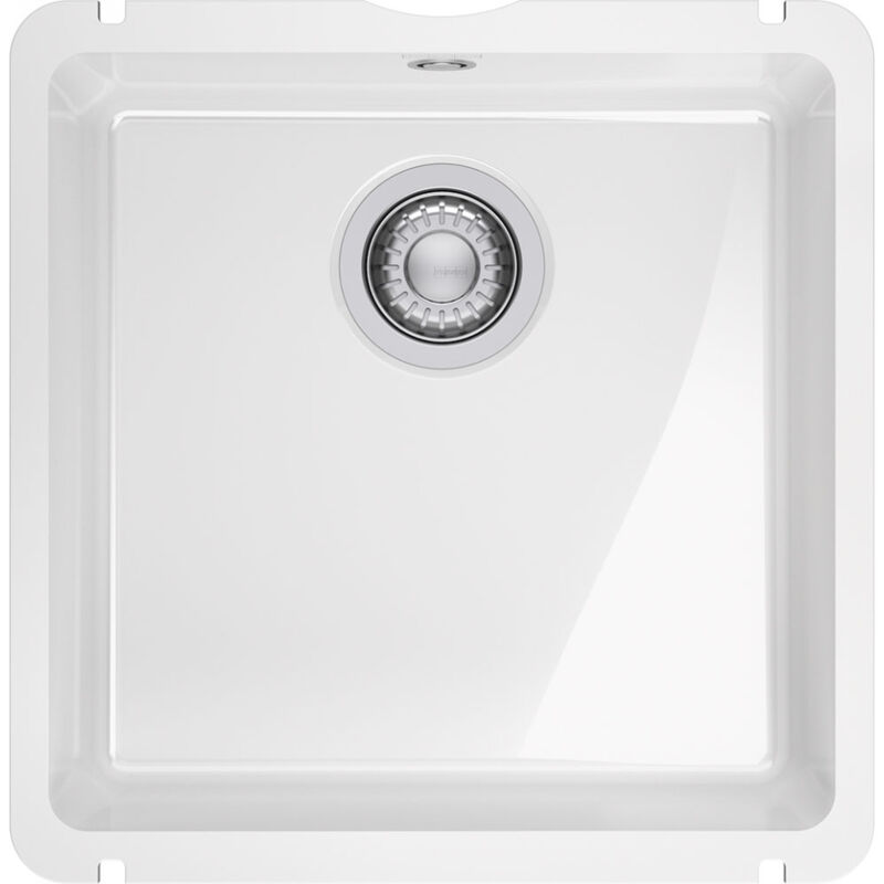 Vier de cuisine Kubus Fraceram kxk 110-41 blanc - 445 x 454 mm - sous-meuble 50 cm - vidage manuel Franke