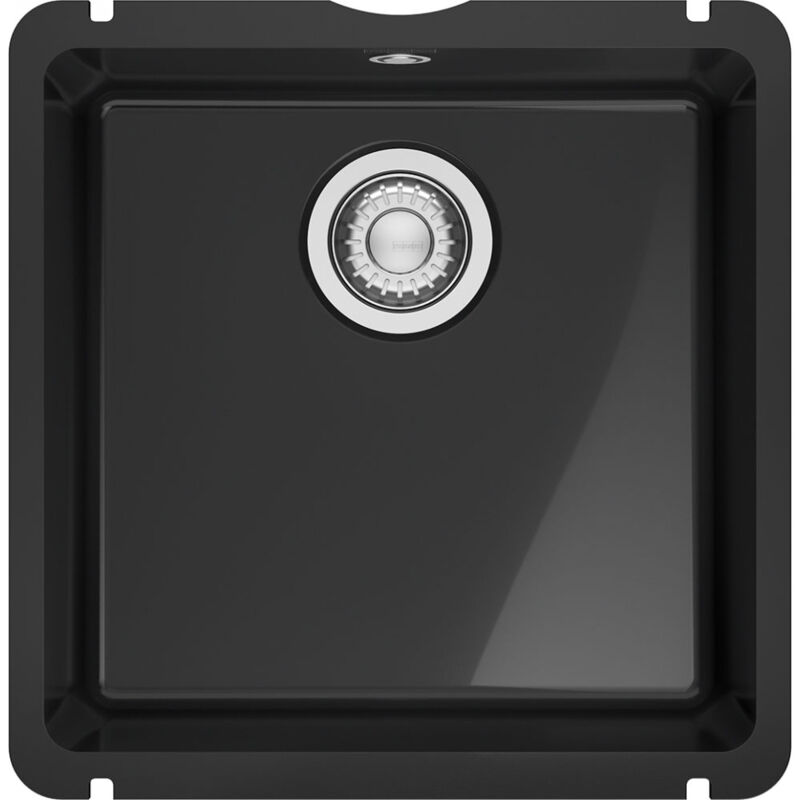Vier de cuisine Kubus Fraceram kxk 110-41 onyx - 445 x 454 mm - sous-meuble 50 cm - vidage manuel Franke