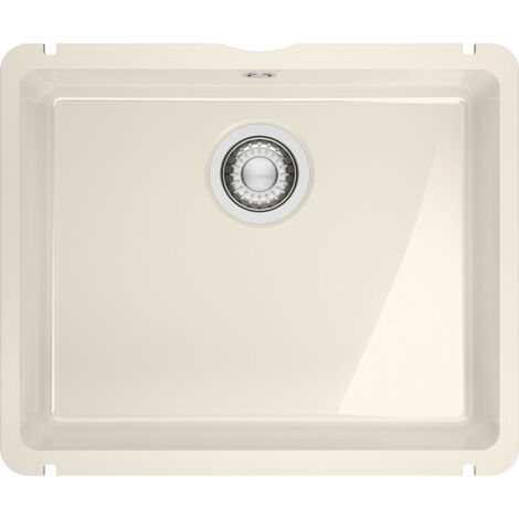 Évier de cuisine Kubus Fraceram KXK 110-51 vanilla - 545 x 454 mm - sous-meuble 60 cm - vidage manuel - Franke