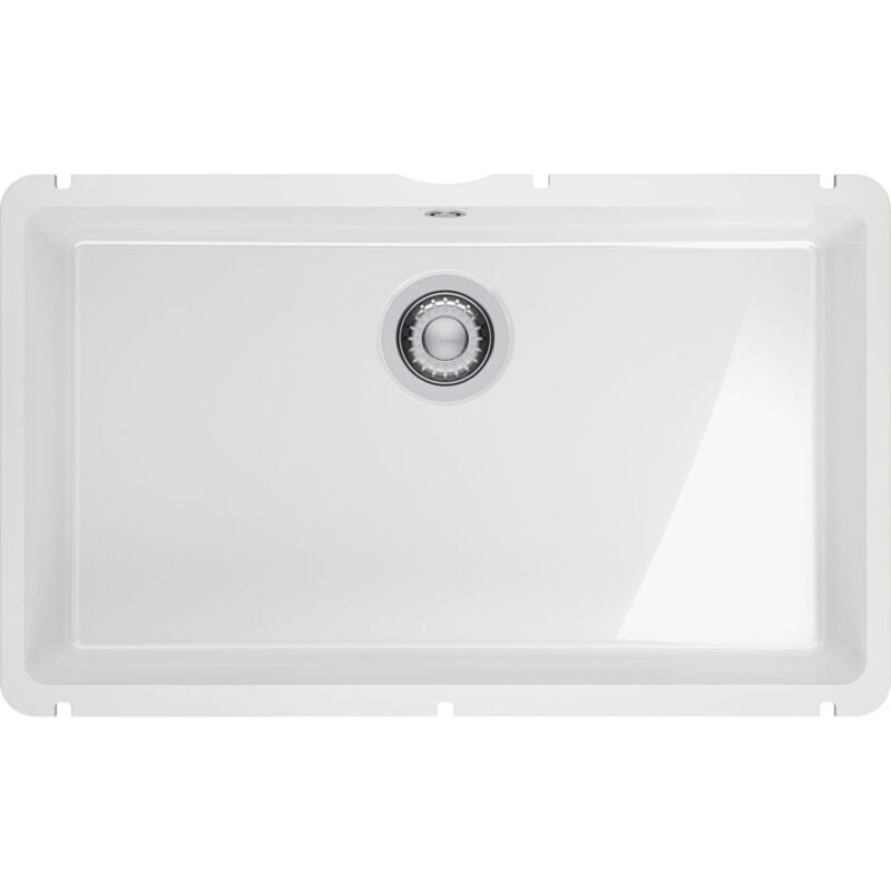 Évier de cuisine Kubus Fraceram KXK 110-71 blanc - 745 x 454 mm - sous-meuble 80 cm - vidage manuel - Franke
