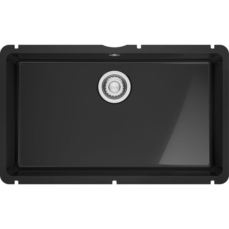 Vier de cuisine Kubus Fraceram kxk 110-71 onyx - 745 x 454 mm - sous-meuble 80 cm - vidage manuel Franke