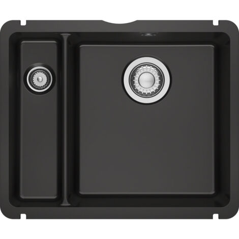 Évier de cuisine Kubus Fraceram KXK 160-37-12 anthracite - 545 x 454 mm - sous-meuble 60 cm - vidage manuel - Franke