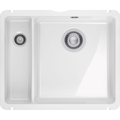 Évier de cuisine Kubus Fraceram KXK 160-37-12 blanc - 545 x 454 mm - sous-meuble 60 cm - vidage manuel - Franke