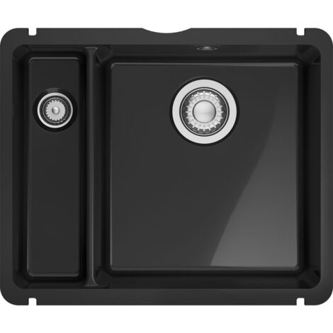 Évier de cuisine Kubus Fraceram KXK 160-37-12 onyx - 545 x 454 mm - sous-meuble 60 cm - vidage manuel - Franke