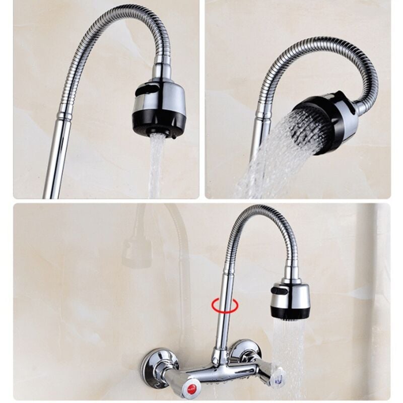 Csparkv - vier de cuisine moderne dans un robinet mural Robinet de mélange rotatif à 360 ° de la soupape de mélange for bassin de lavage de piscine