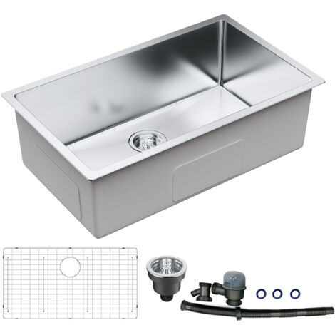 Évier de cuisine Mophorn, cuve simple encastrable de 30 pouces, évier sous plan en acier inoxydable 304 avec accessoires, poste de travail domestique et camping-car, lavable au lave-vaisselle, argent
