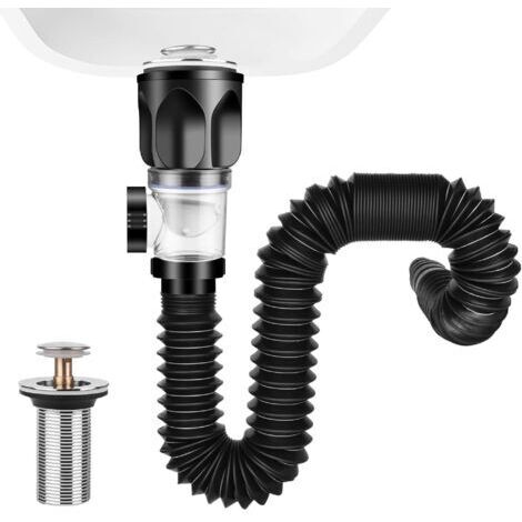 Évier De Cuisine Pièces De Drainage,Ensemble Complet De Vidange D'Évier,Tuyau De Vidange Flexible Rétractable,Drain De Lavabo De Salle De Bain avec