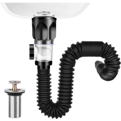 Évier De Cuisine Pièces De Drainage,Ensemble Complet De Vidange D'Évier,Tuyau De Vidange Flexible Rétractable,Drain De Lavabo De Salle De Bain avec