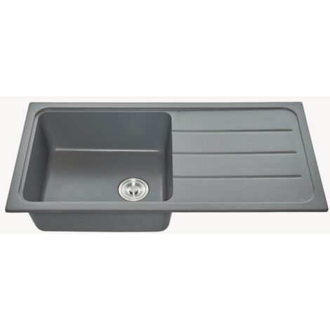 Evier de cuisine simple 1000 mm - gris ciment - Galanthus