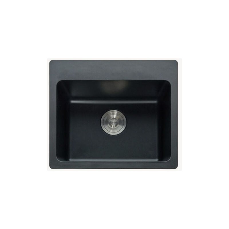Kroos ® - Evier de cuisine simple 500 mm - granit noir mat - Alto