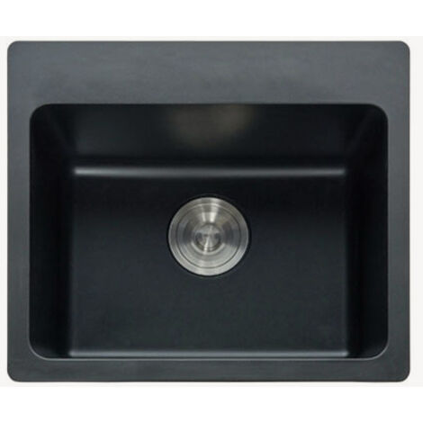 Evier de cuisine simple 500 mm - granit noir mat - Alto