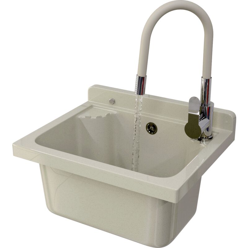 Granitan - vier de ferme beige mitigeur avec bec flexible loma