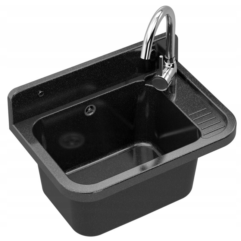 Granitan - vier de ferme évier noir mitigeur