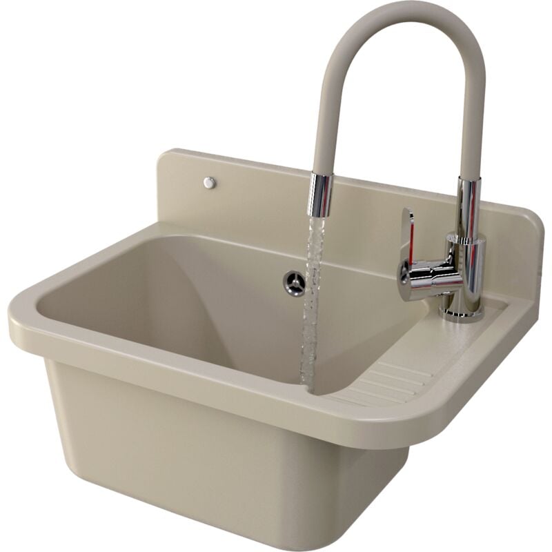 Granitan - Evier de ferme robinet chambre technique beige bec flexible paron 85111866