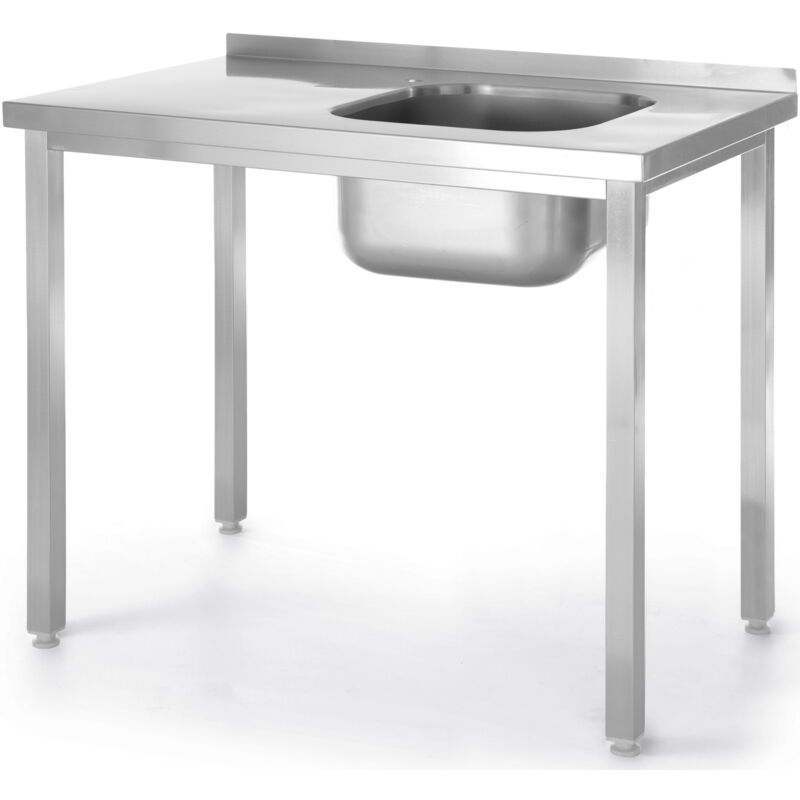 Evier de piscine 1 bac droit Budget Line STEEL 800 x 600 x 850 cm - Hendi 816769