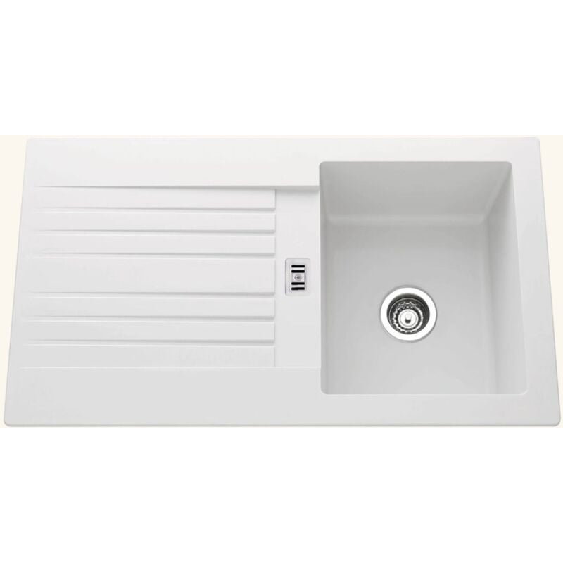 Vier résine blanc pluton 1 bac 1 égouttoir