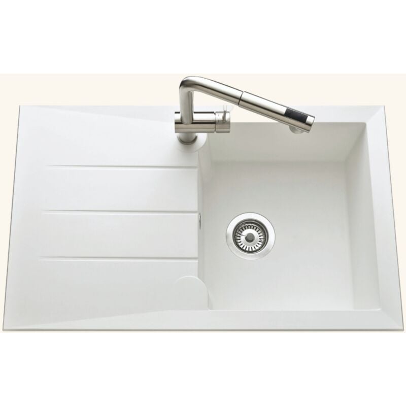 Kümbad - vier résine blanc tunia 1 bac 1 égouttoir