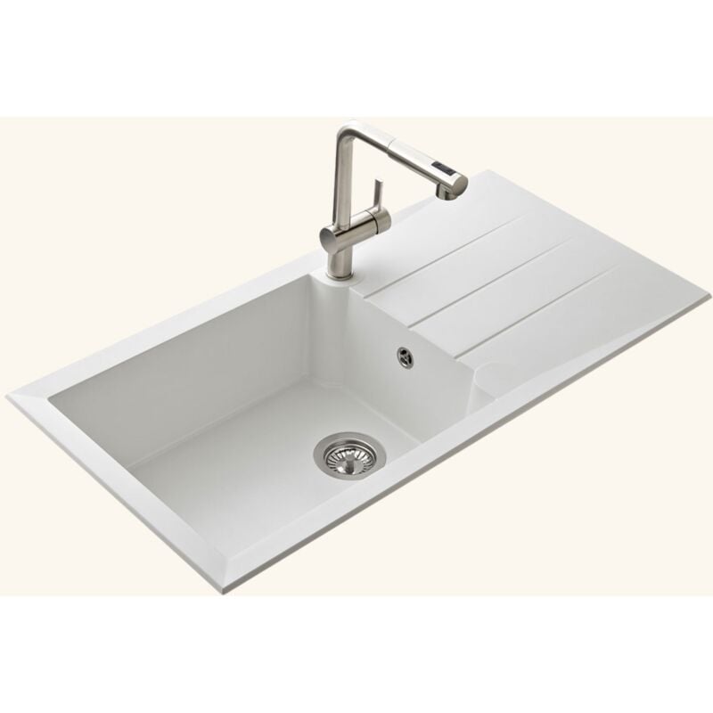 Vier résine blanc tunia 1 grand bac 1 égouttoir