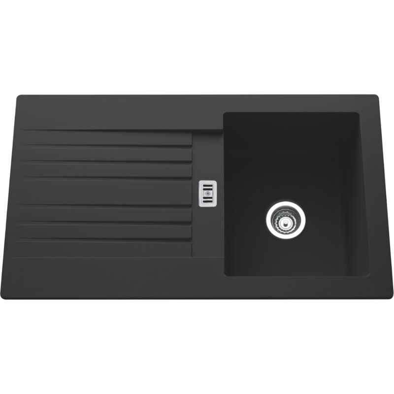 Cuisissimo - vier résine noir pluton 1 bac 1 égouttoir