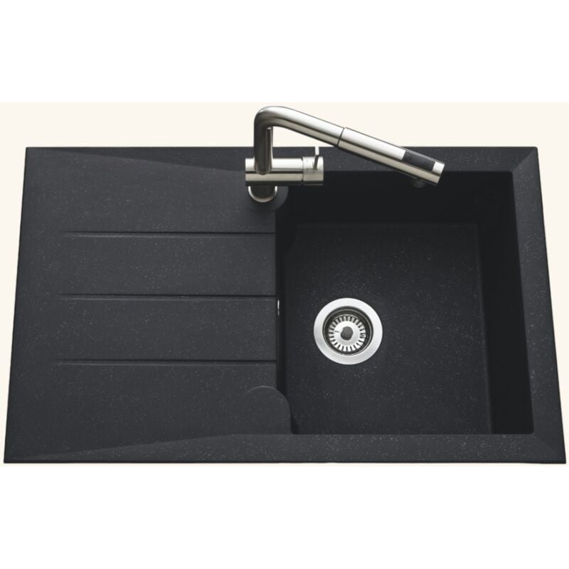 Kümbad - vier résine noir moucheté tunia 1 bac 1 égouttoir