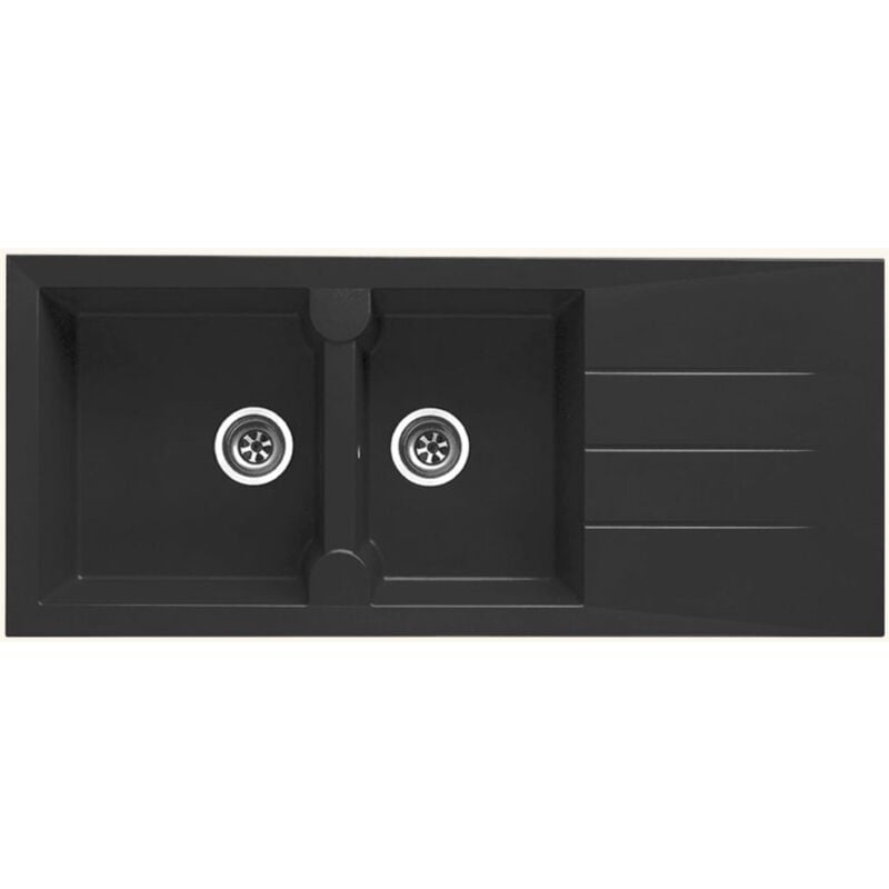 Vier résine noir moucheté tunia 2 bacs 1 égouttoir