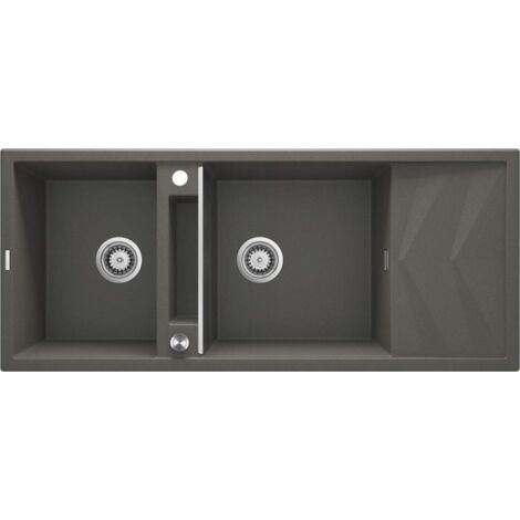 Evier Deante magnetic granite sink 2 bacs avec égouttoir intégré