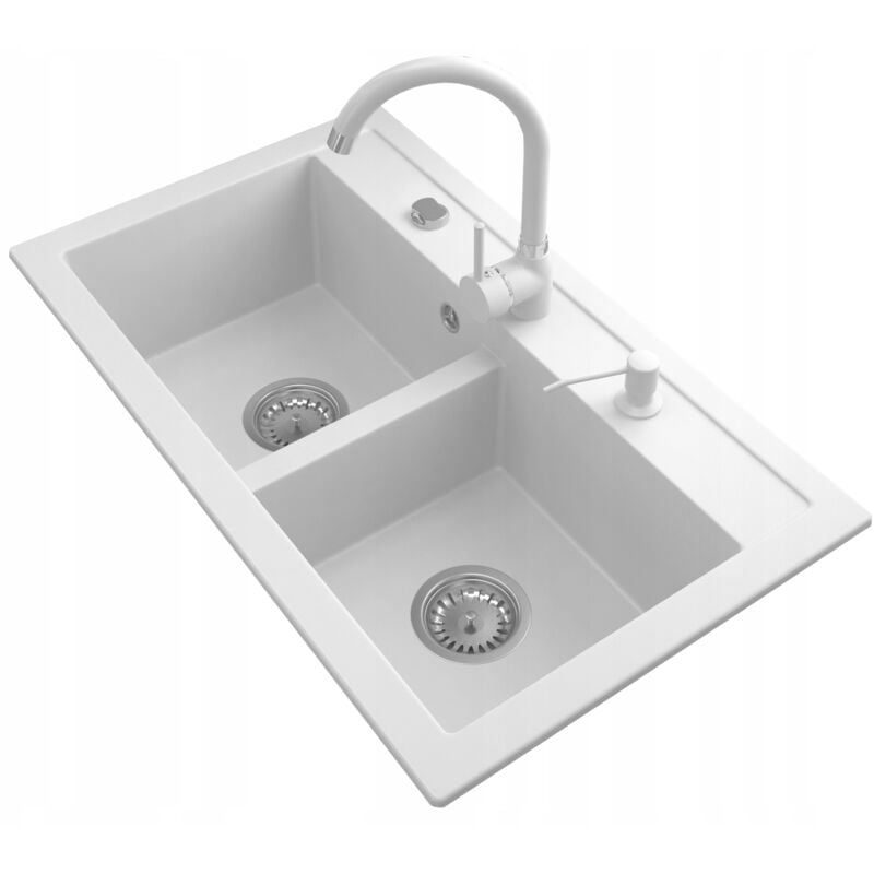 Granitan - Evier double bac en granit siphon automatique 85111839