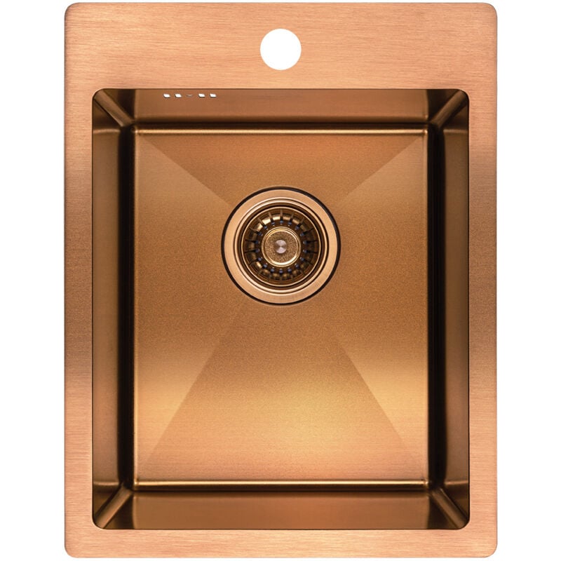 Laveo - Evier en acier à 1 compartiment or rose Marmara