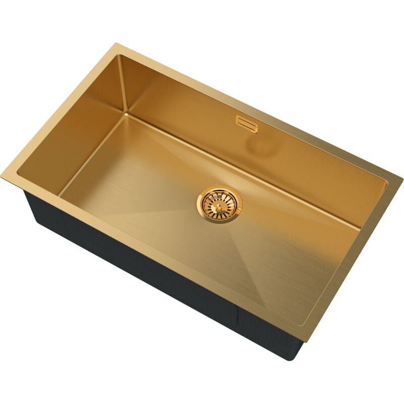 Granitan - vier en acier grand bac sous plan simple bac or BARI74