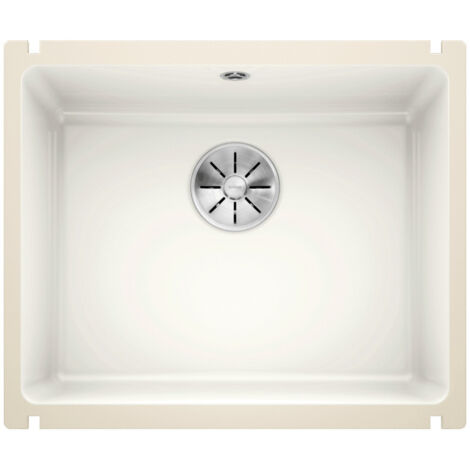 Évier en céramique Subline 500-U - Sous-meuble de 60 cm - 543 x 456 x 185 mm - Blanc cristal - Vidage manuel - Blanco