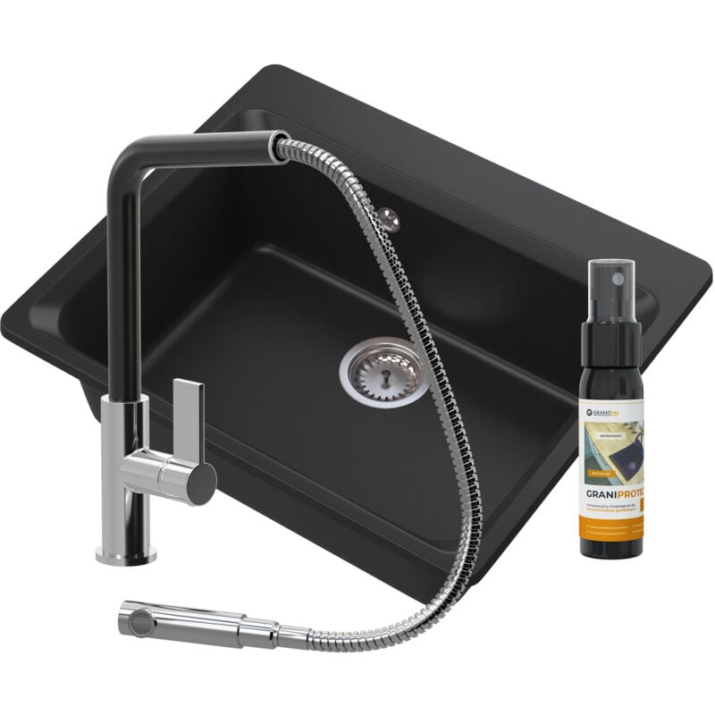 Granitan - vier en granit cuve profonde + robinetterie