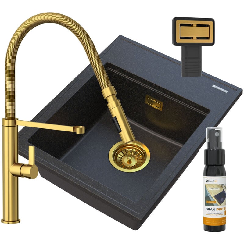 Granitan - vier en granit ensemble de robinets de cuisine en or alor