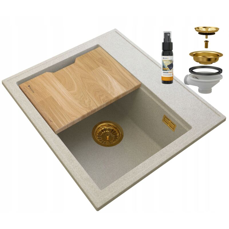 Granitan - vier en granit foxal beige siphon gold