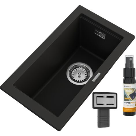 Évier en Granit Granitan TUGA28 Sous-Plan avec Siphon et GraniProtect - 1 Bac