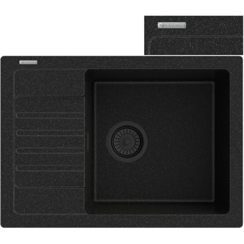 Vier en granit noir métallisé siphon argos