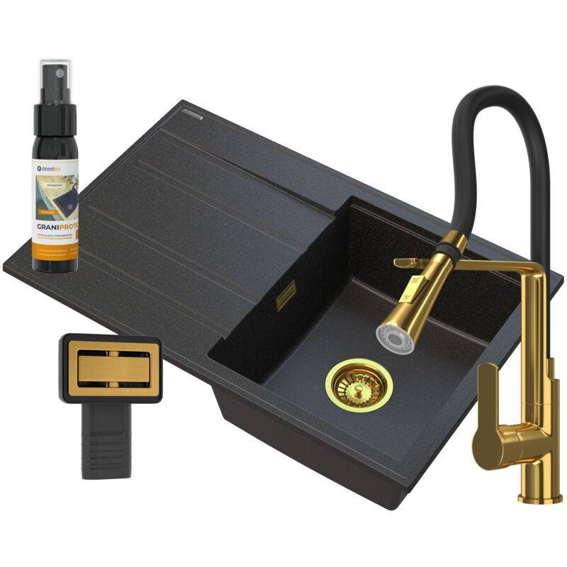 Granitan - vier en granit set de cuisine en or timor