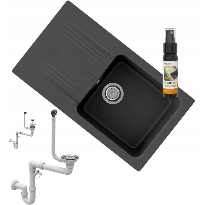 Granitan - vier en granit siphon ada à un bac